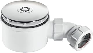 McAlpine ST90CP10-70 90mm Shallow Shower Trap Chrome Plated Plastic, White