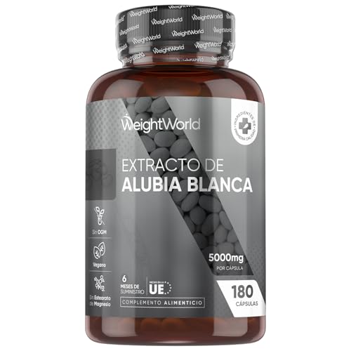 Extracto de Alubia Blanca 5000mg con Zinc y Cromo - 180 Cápsulas Veganas, El Zinc Contribuye al Metabolismo Normal de los Carbohidratos (EFSA) - Para 6 Meses, Sin OGM