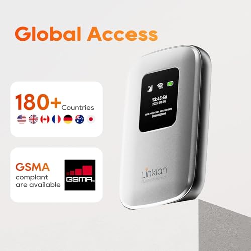 Image of Portable Mobile Hotspot-eSIM Global WiFi Hotspot,No SIM Card /Contract Needed, 16Devices,180+ Countries, Compact Wireless Router for International Trips & Business【Free 5GB US Data for 15 Days】