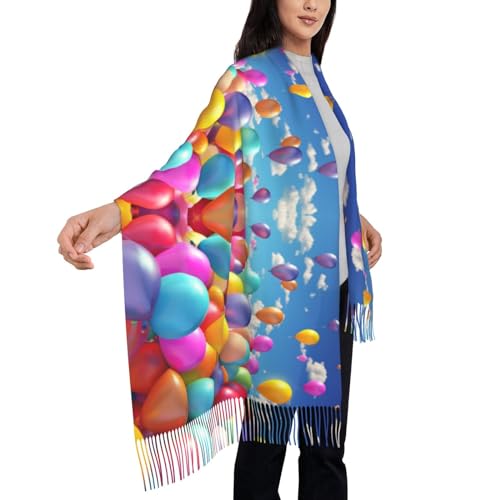 Écharpe imprimés ballons colorés noir idée cadeau douce - 4