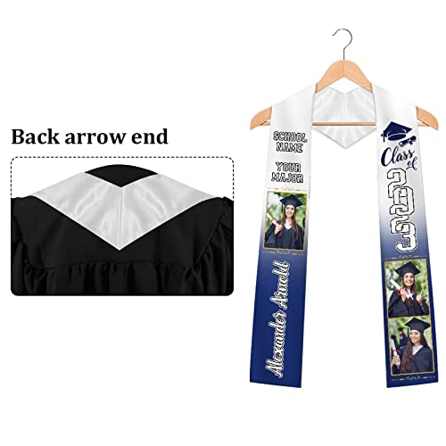 Personalized Graduation Stole, Class of 2023 Best Gift for Graduation\'s Day, Custom Name, Name School, Photo Graduation Gift for Her Him, Graduation 2023 Custom Graduation Stole Class of 2023/G11