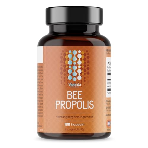 Propolis Cápsulas - Propóleo de Abeja extraído de 2.000 mg - 3 meses de suministro puro Bee Propolis (180 cápsulas)