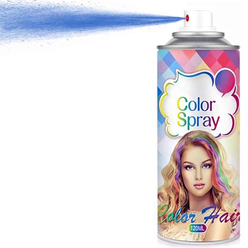 Temporary Hair Color Spray for Women and Kids, One-Time Use Hair Color Wax, Washable Disposable Natural Hair Spray Hair Strong Style for Party, Hollowen, Cosplay (Blue, 120ML)