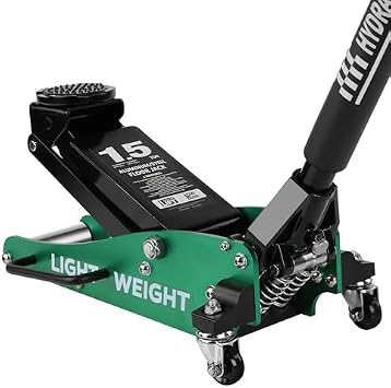 Hydraulic Trolley Service Floor Jack, 1.5 Ton3000lbs Low Profile Floor Jack, Aluminum and Steel Racing Floor Jack with Dual Piston Quick Lift Pump, Floor Jack Lifting Range 3.5"-14"