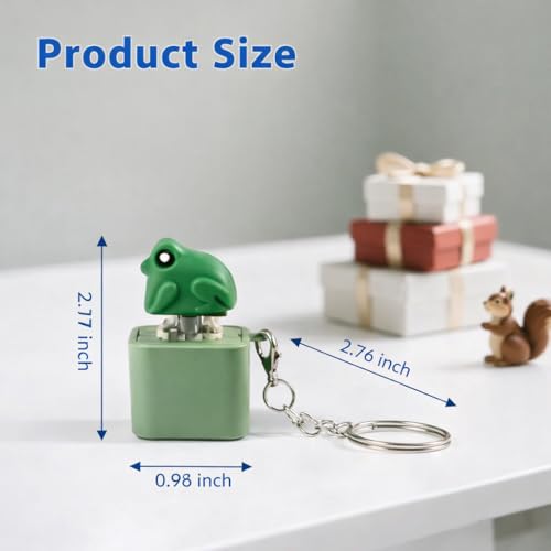 Image of Frog Sound Keychain - CUTE & FUNNY Croaking Battery Frog Key Ring for Kids, Bags, Car Keys, Gifting | Portable Funny Animal Toy Keychain