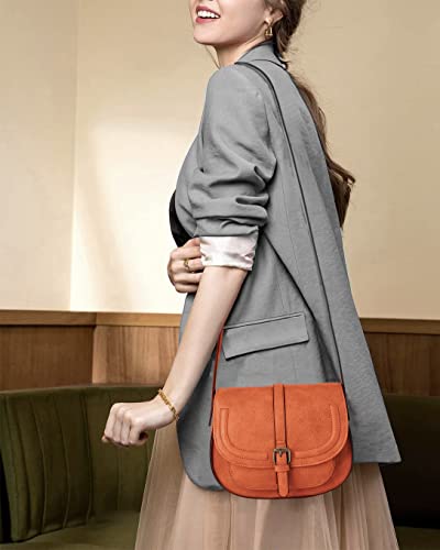 Image of AFKOMST Crossbody Bags for Women,Small Saddle Purse and Boho Cross Body Handbags,Vegan Leather