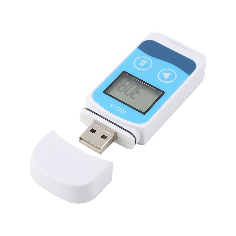 RC-5 Mini USB Temperature Data Logger Flash Drive Style Portable Thermometer Auto Record Data for Refrigerated Cargo Container Cold Chain Logistics