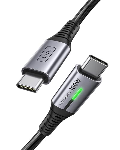 INIU USB C to USB C Cable [1M/100W], PD 5A QC 4.0 Type C Fast Charging, Nylon Braided USB-C Charger Cable for iPhone Series, Tablets, LG, GoPro Hero 7, M52 A13 A23 A53, Vivo, OPPO, Xiaomi, Redmi, etc.