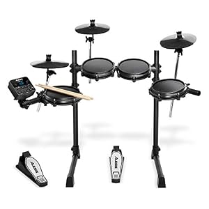 Alesis Turbo Mesh Kit – E Drum/ E Schlagzeug Elektronisch mit Mesh-Heads, Drumsticks, Drum Key, über 100 Sounds und 30 Play-Along-Tracks