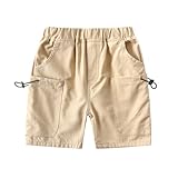 Lavage à la main préféré DINGDONG\'S CLOSET Enfant Garçons Eté Coton Poche Shorts(Kaki, 5Ans)