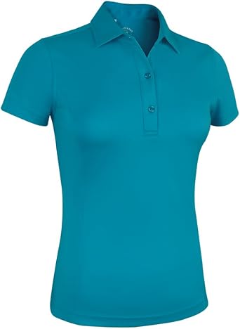 Monterey Club Womens Solid Tailored Collar Short Sleeve Polo Shirt #2670
