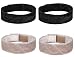 Wig Band Elastic LEEUEE Wig Headband Grip Velvet Scarf Head Hair Comfort Adjustable Extra Hold Non Slip Bands Beige black 4 Piece