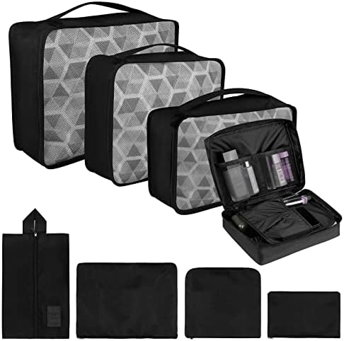4 pezzi di cubi organizer a compressione per valigie, set leggero di
