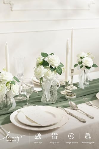 Ling's Moment-25 Pcs Ivory Foam Roses for Decor