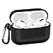 Produktbild laxikoo Silikon Hülle Kompatibel mit AirPods Pro Hülle 2019, Tragbares Airpods pro Schutzhülle mit Karabiner [Unterstützt kabelloses Laden] Perfekt Passt Stoßfestes Case für AirPods Pro - Schwarz