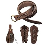 jamgeery Renaissance-Accessoires für Herren, mittelalterlicher Gürtel, Gürteltasche – Leder-Accessoires, Vintage-Hüfttasche für Festival, Cosplay, Themen-Event, Renaissance-Messe, coffee, Refer to