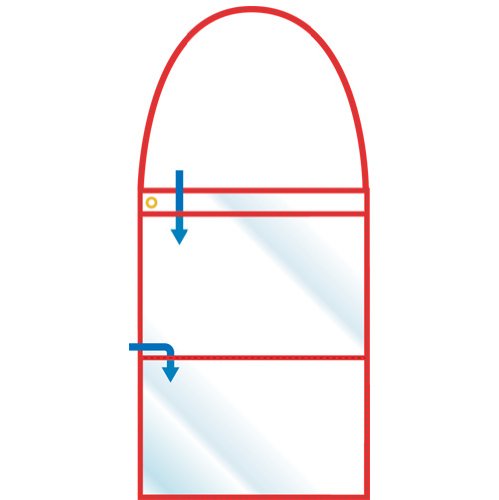 StoreSMART® - 9 x 12 inches - Open Short - Red Double Pocket with Hanging Strap - Red Rigid Vinyl Sewn Pocket - 10-Pack - Dry Erase Surface - TVH1230R-10