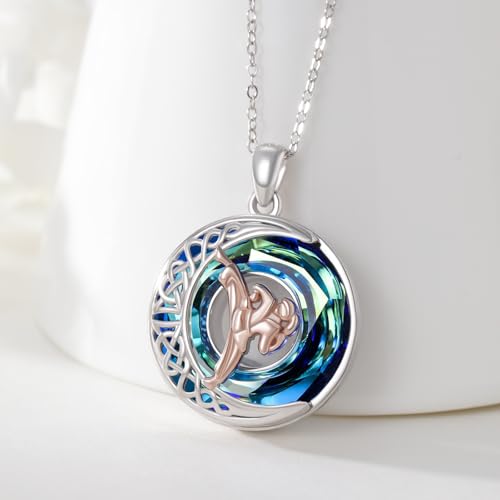 LES OSEWA Crescent Moon Celtic Necklace Sterling Silver Crystal Jewelry Graduation Birthday Gifts for Women4