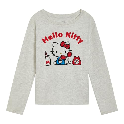 Image of Hello Kitty Girls Drop Shoulder Long Sleeve T-Shirt Little Kid to Big Kid Sizes (4-14-16)