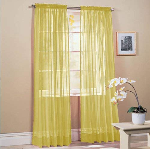Just Contempo Slot Top Voile Panel, Cream, 59 x 90 inches