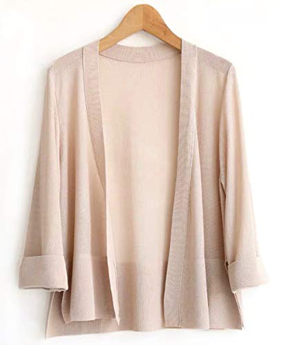 ［もえみ］レディース カーディガン Vネック UVカット 薄 七分袖 春夏秋 4色 ニット 長袖 ベーシック 無地 薄手 セーター 春 夏 秋 冬 春夏 秋冬 春物 ボレロレディース シルエット 柔らか サマーカーディガン クリーン 着心地 ミニガン 洋服 服 レディース 韓国 きれいめ カジュアル コート 春服 サマーニット Vネックカーディガン ベース ニットカーディガン ベージュ