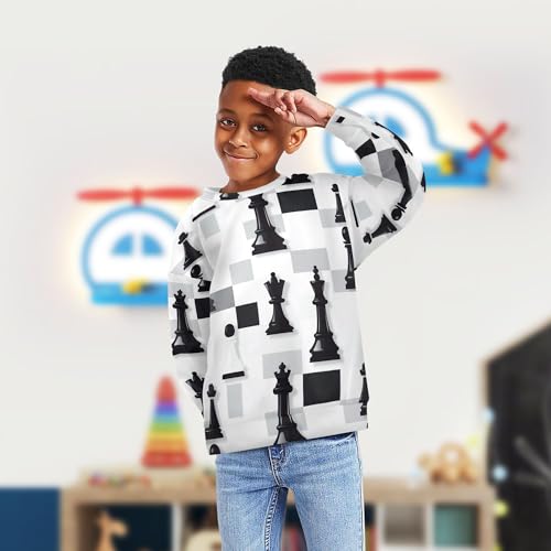JUNZAN Chess White Little Girls Hoodie Sweatshirt Fleece Hoodie for Boys Sports 4T4