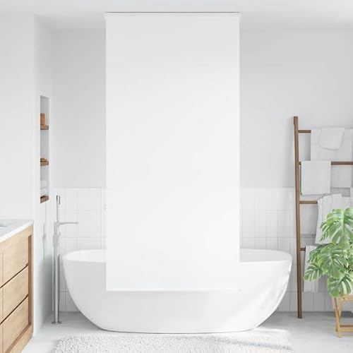 Tenda a rullo per doccia con cassetta, 110 x 240 cm, tessuto PEVA (106 cm di larghezza), pellicola impermeabile per finestre, per bagno, cucina e balcone, facile da montare, durevole e resistente alla