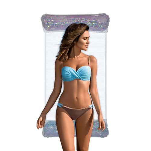 Isla de natación para adultos | Hamaca de agua para piscina | Relax de natación con purpurina para actividades acuáticas, tomar el sol