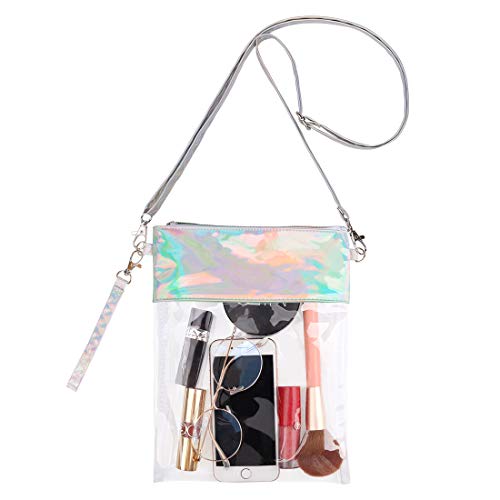 Clear Purse Stadium Bag, NFL & PGA Approved Transparent Bag Metallic Crossbody