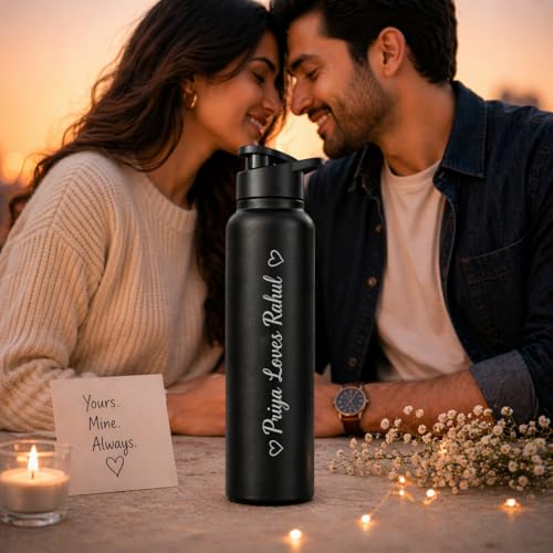 Image of Fitness Mantra Name Customisation 1 Litre Water Bottle | Personalised Bottle with Custom Name Engraving | BPA Free, Leakproof | Ideal for Gym, School & Gifting| Pulse|