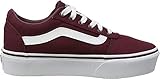 Vans - Ward Platform Canvas, Zapatillas Mujer, Rojo ((Canvas) Port Royale Jx5), 40.5 EU