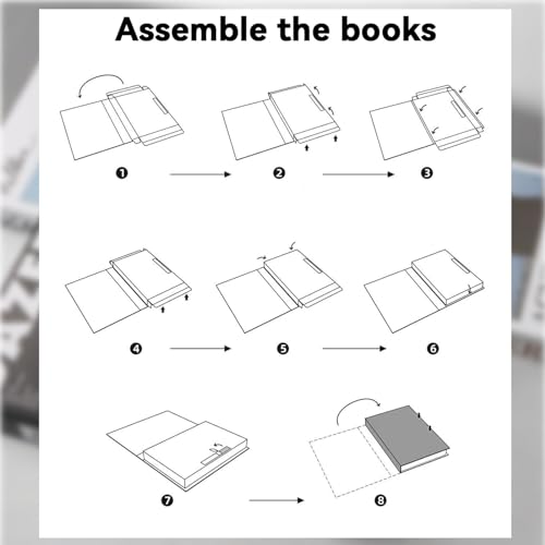 3 Stück Faltbare Dekorative Bücher, Dekoratives Fake Bücher für Wohnkultur, Mode Faux Bücher Set, Modische Gefälschte Buch, Gestapelte Bücherboxen, Schöne Buchdekoration für Couchtische/Regale