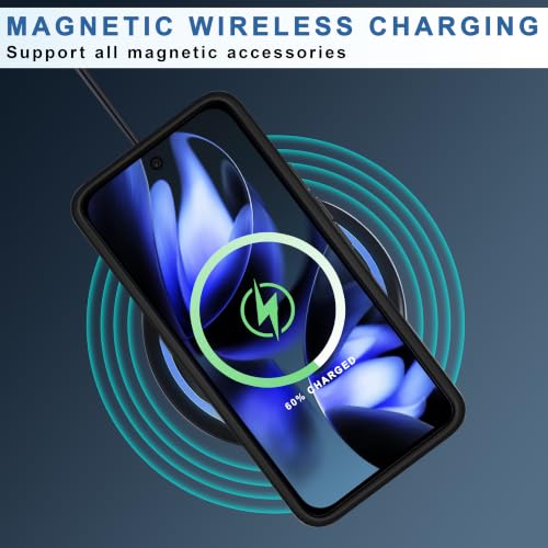 Image of CEDO Magnetic Cover for Google Pixel 9a (5G) | Compatible with MagSafe Wireless Charging | Matte Black Case Designed with Magnetic Lock Shockproof Edge Protection Backcover (Translucent Black)