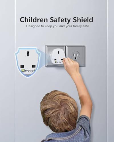 LENCENT UK to US America Plug Adapter, 2 Pack Grounded USA Visitors Travel Converter, Converts All Type G Plugs from United Kingdom UK Singapore Malaysia UAE Ireland Malta Hongkong and etc. (Type B) - Image 6