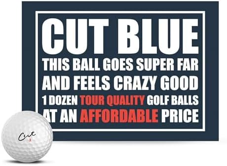Cut Blue Golf Balls, 4 Piece Urethane (One Dozen)