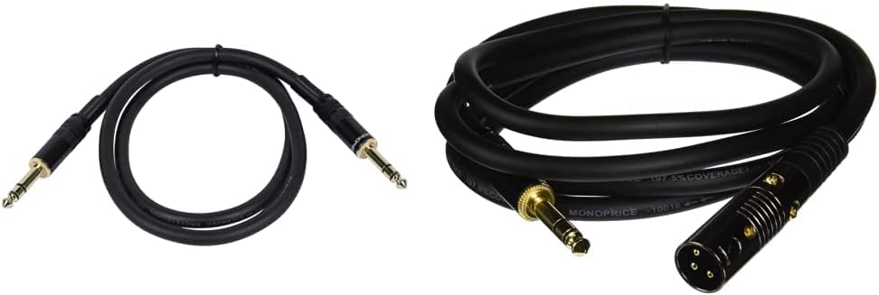 Monoprice 1/4 inch TRS Male to Male Premier Series Cable (16AWG) XLR Male to 1/4 inch TRS Male Cable