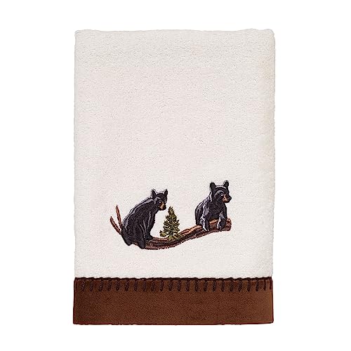 Avanti Linens - 3Pc Towel Set, Soft & Absorbent Cotton Towels (Black Bear Lodge Collection, Ivory) #TOP4