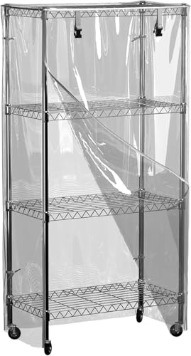 IndigoTempest9 Clear PVC Shelf Cover – Fully Visible Waterproof Wire Rack Protector with Zipper, 36