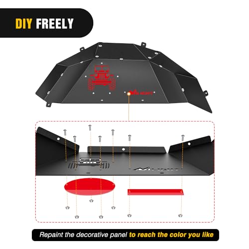 Image of Nilight Rear Inner Fender Liners Steel Wheel Cover Fit for Jeep Wrangler JL JLU 2 /4 Doors 2018 2019 2020 2021 2022 2023 2024 2025 Bolt-on Style Fender Flares Splash Guards
