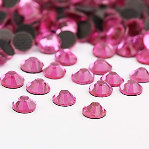 Crystal Hotfix Rhinestone,Machine Cut Stone 1440pcs/pkg (Dk.Pink,SS10/3mm)
