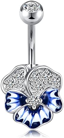 Piercing Nombril 14G Or Rose Triple CZ - Bijou Corps Acier Chirurgical Pour Femme