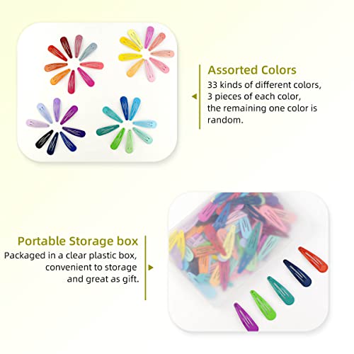 Yuntop 100 Pcs Girls Snap Hair Clips Colorful Hair Clips Barrettes 2 Inch No Slip Metal Barrettes In 33 Candy Color Glossy Hair Accessories For Girls Women Teens Toddlers Ladies thumb #3