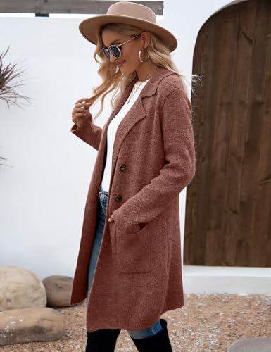 Image of CiCiBird Women Fall Long Cardigan Sweater Trendy Knit Jacket Coat Dressy Blazer Coatigan