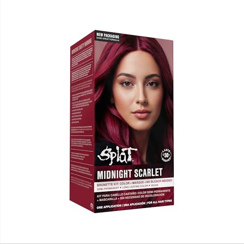 Splat Midnight Scarlet Semi Permanent Hair Dye Kit, 1 Application, Includes Deep Reconstructor Conditioner, Lasts 30 Washes, No Bleach Required, Vegan & Cruelty Free Hair Color