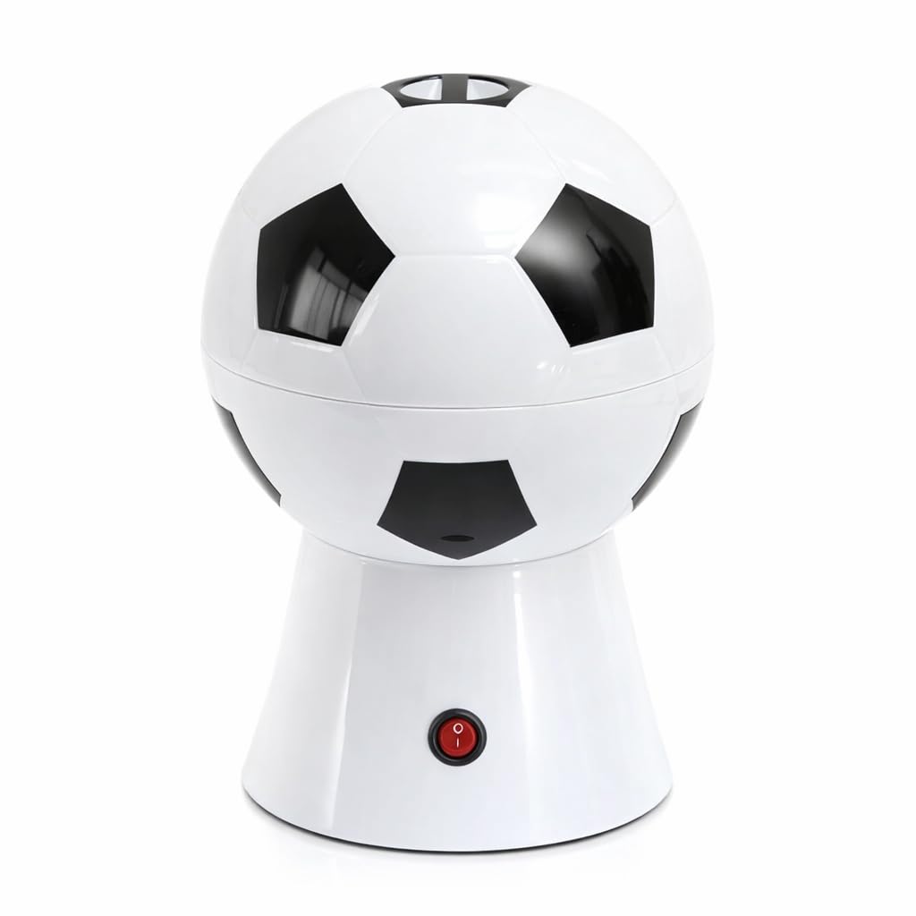 AARKRI SALES FootballโShaped Popcorn Machine - Fun Soccer Ball Style Hot Air Popcorn Maker for Home, Movie Nights & Game Day | Quick & Healthy Oil-Free Snack Popper