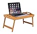 BirdRock Home Bamboo Lap Desk Bed Tray | Handles | Foldable Breakfast Serving Tray | Pull Down Legs | Laptop Stand | Natural