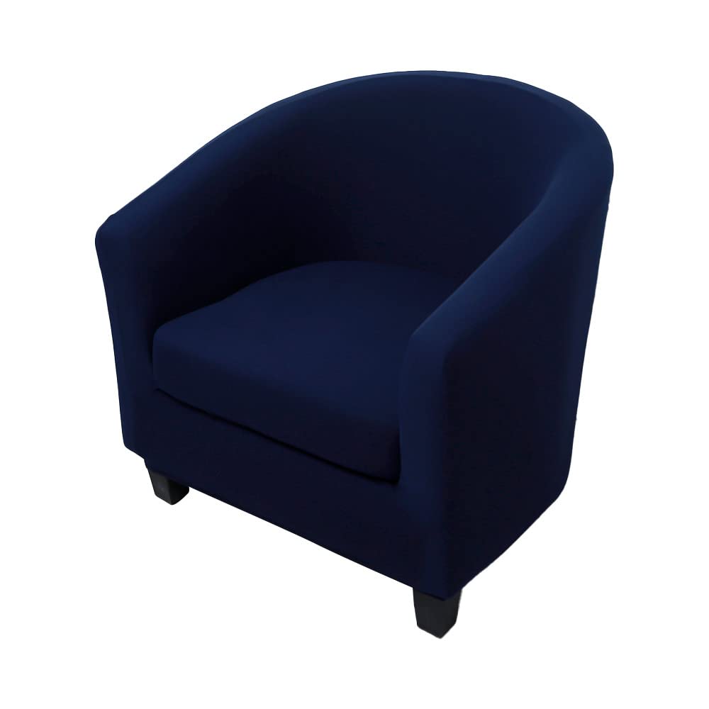 Highdi Funda de Sillón Chesterfield 2 Piezas, Cubre Sofá de 1 Plaza Elásticas Lavable Antideslizantes, Fundas Protector de Butaca para Contador, Dormitorio (Color sólido - Azul Oscuro)