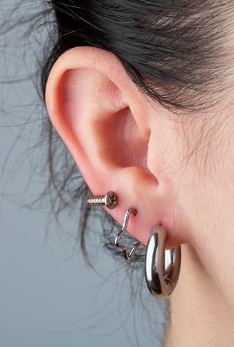 316L Stainless Steel 5mm Thick Round Hinged Hoop Earrings4