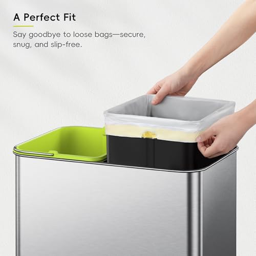 Image of EKO 9.3 Gallon / 30-35 Liter Drawstring Trash Bags, 110 Count Heavy-Duty Tall Kitchen Garbage Can Liners, Extra-Strong Leak-Resistant, Unscented, White, Code K