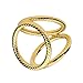 Gold and Silver 3-Ring Twisted Design Men's Stretching Accessory, Compact and lightweight-USZF78 (Gold)